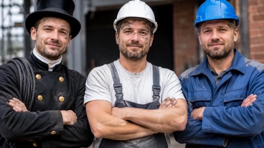 Beleuchtetes Großraumbüro mit Uhr, Laptop und Arbeitsplätzen zur Debatte um Arbeitszeitgesetz und Acht-Stunden-Tag