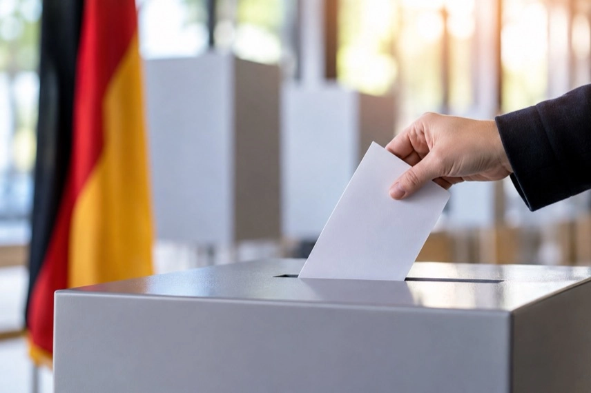 Wahlurnen und Stimmzettel als Darstellung der Wahlen in Mecklenburg-Vorpommern und Berlin