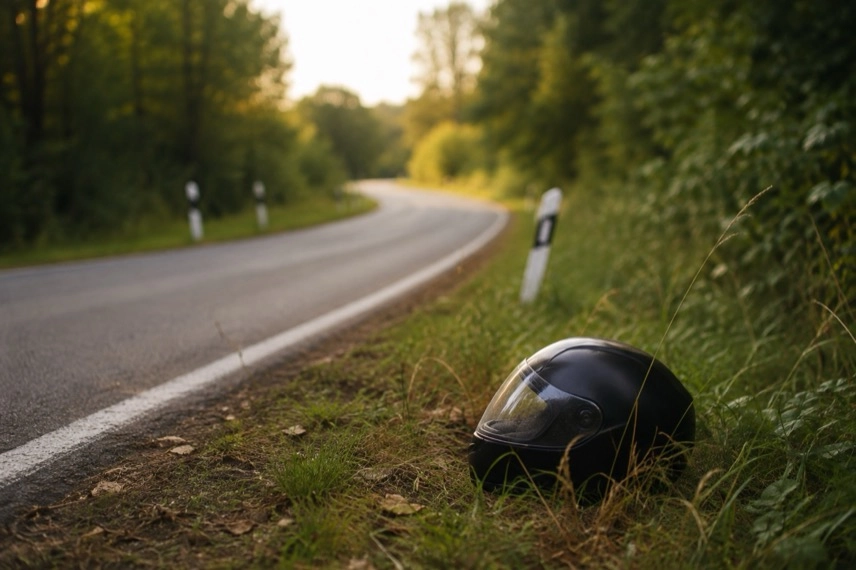 Waldreiche Landstraße mit Kurve und Leitpfosten als neutrales Motiv für die L170 bei Grafenhausen.