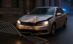 Auto rast in Menschenmenge