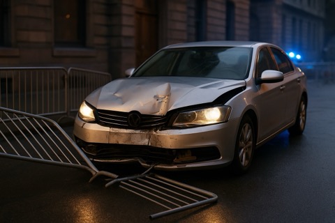 Auto rast in Menschenmenge