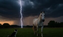 Frau von Blitz getroffen