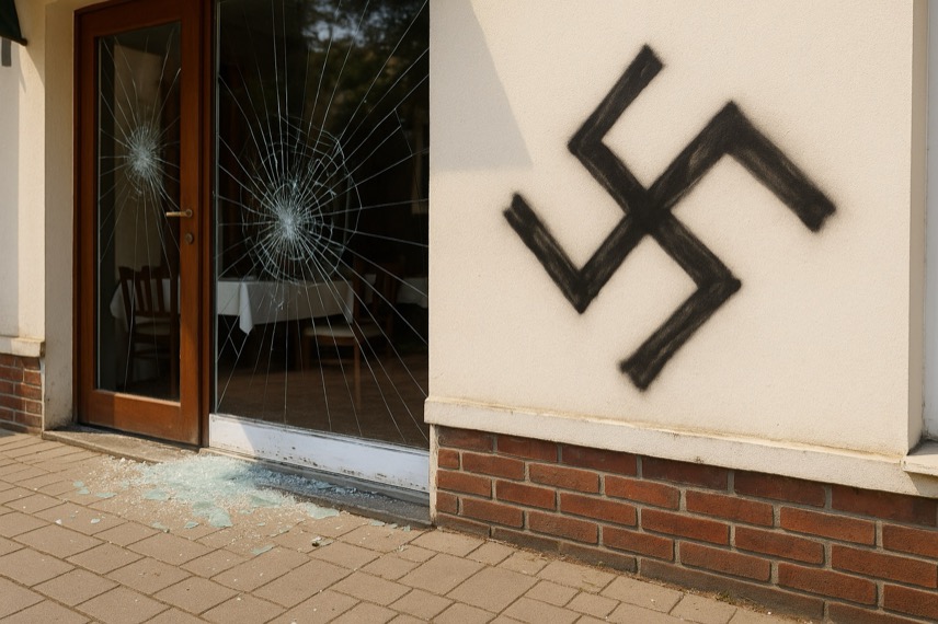Ein Hakenkreuz an der Wand. Symbolbild | exemplarisch