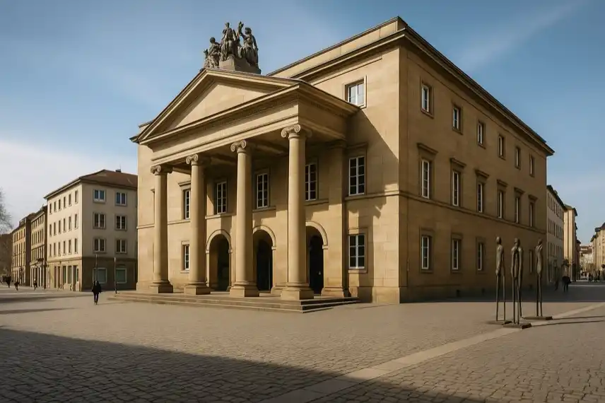 Kulturgemeinschaft Stuttgart – repräsentatives Gebäude mit klassischer Architektur, aufgenommen in fotorealistischer Darstellung.