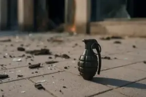 Eine Handgranate auf Pflastersteinen, stellvertretend für die Ermittlungen in Oslo. Das Foto zeigt keine reale Tatwaffe.