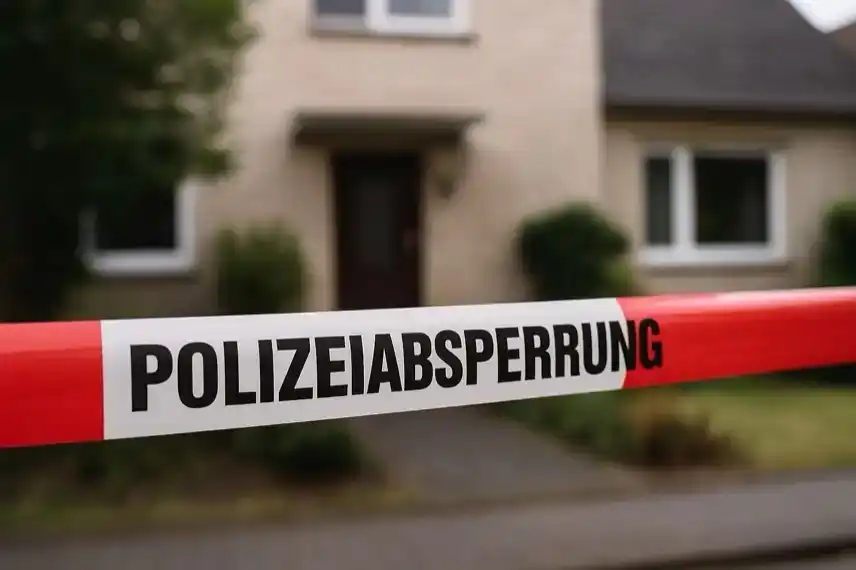 Oldenburg Familiendrama: Polizeiband vor Wohnhaus als Illustration einer Tötungstat mit vier Toten im Stadtteil Osternburg.