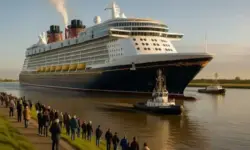 Disney Kreuzfahrtschiff im Abendlicht