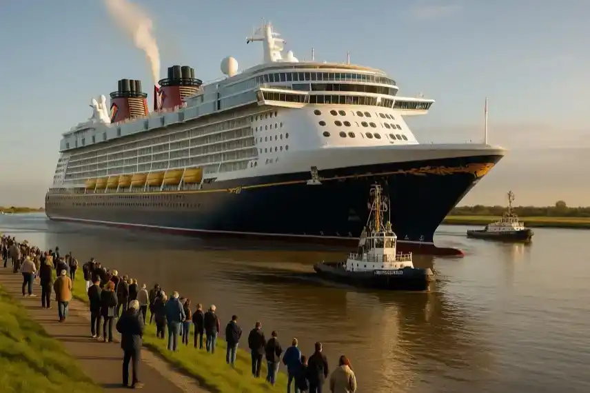 Disney Kreuzfahrtschiff im Abendlicht