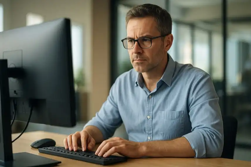 Mann bei der Arbeit im Büro