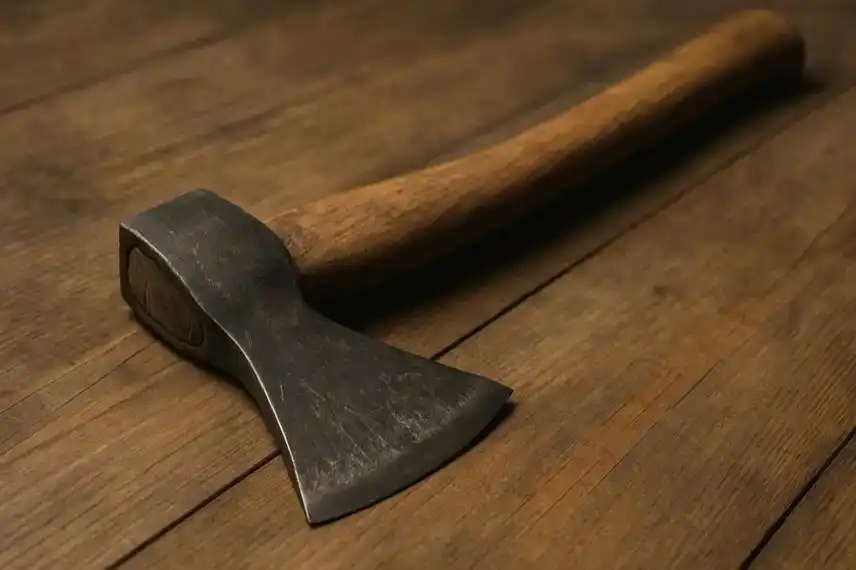 Nahaufnahme einer Hand, die eine Zigarette über einer geöffneten Schachtel mit Filterzigaretten hält, auf einem hellen Holztisch.