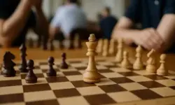 Schneebedeckter Berggipfel im Karakorum-Gebirge mit Felsen im Vordergrund und klarer Tiefenschärfe.