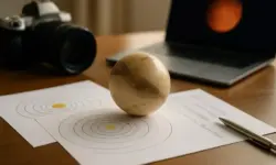 Fotorealistisches Symbolbild eines hypothetischen Planeten im Sonnensystem, inspiriert von den neuen Forschungsergebnissen zu Planet Y.