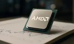 AMD-Chips auf einem Finanzdiagramm, das den technologischen und finanziellen Fokus des Artikels verdeutlicht.