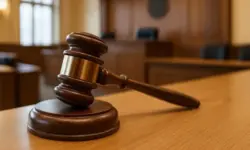 Richterhammer auf Holztisch in einem albanischen Gerichtssaal, Symbolbild für den tödlichen Angriff auf einen Richter in Tirana.