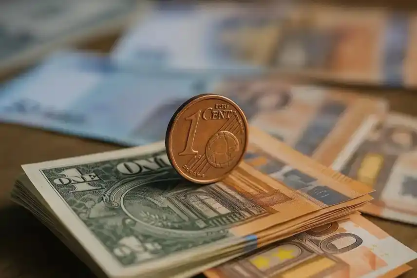 Merz’ Warnung vor sinkenden Löhnen – Nahaufnahme von Euro-Geldscheinen und Münze als Darstellung wirtschaftlicher Unsicherheit in Deutschland.