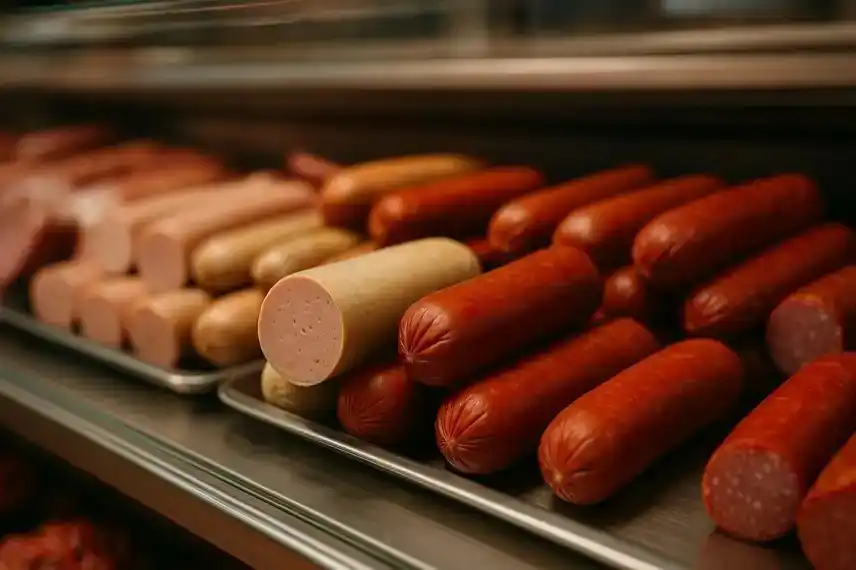 Verschiedene Wurstsorten in einer hell ausgeleuchteten Metzgerei-Theke. Die Aufnahme stellt keine reale Szene des Vorfalls dar.