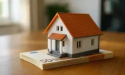 Mehrere Euro-Banknoten liegen auf einem Holztisch, im Hintergrund unscharfe bunte Spielbausteine.