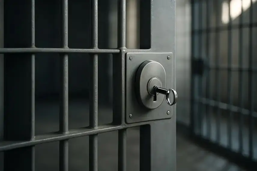 Das Foto zeigt eine symbolische Darstellung von Gefängnisgittern. Es handelt sich um eine nachgestellte Szene, die ausschließlich als Symbolbild dient.
