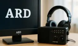 Ein moderner, hell ausgeleuchteter Kontrollraum mit mehreren leuchtenden Bildschirmen und technischem Equipment ohne sichtbare Personen.