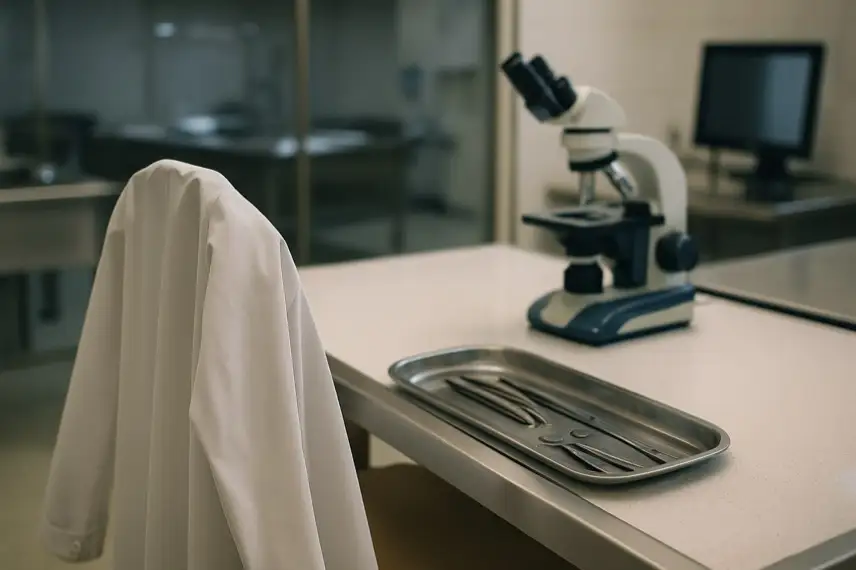 Neutrale Schreibtischszene mit hellem Fensterlicht, unscharfem Hintergrund und ruhiger Studiokomposition ohne Menschen.