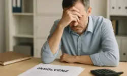 Leeres, modern eingerichtetes Büro mit Schreibtisch, Aktenstapel und natürlicher Ausleuchtung, ohne Personen oder sichtbare Beschriftungen.