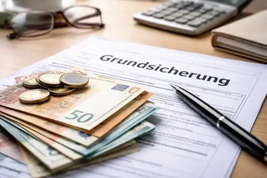 Nahaufnahme eines Stapels Euro-Banknoten auf neutralem Untergrund bei natürlichem Licht.