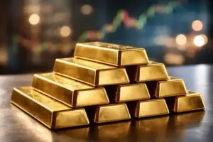 Gestapelte Goldbarren auf neutralem Untergrund als Darstellung des Goldpreises und der Entwicklung am internationalen Edelmetallmarkt.