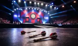 Symbolbild aus dem Alexandra Palace in London: Die Darts-WM 2026 ist geprägt von überraschenden Wendungen und dem frühen Aus etablierter Spieler wie Nathan Aspinall.