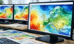 Verschneite Landschaft in Deutschland mit auflockernder Wolkendecke und hellem Himmel als Zeichen veränderter Winterwetterlage.