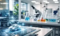 Moderne Forschungsumgebung mit technischen Strukturen und Laboraufbauten als Sinnbild für Proof of Concept Grants an der LMU München.