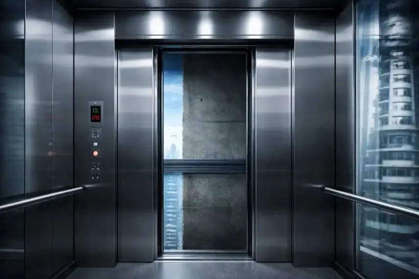 Stillstehender Aufzug in einem Hochhaus, Symbol für Aufzugpanne im Tokyo Skytree in Tokio