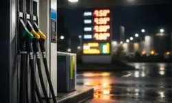 Tankstelle bei Nacht mit hohen Kraftstoffpreisen als Symbol für steigende Energiepreise und Inflation in Deutschland