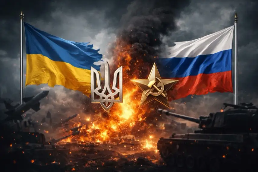 Nächtlicher Militärflugplatz mit Explosionen, beschädigten Drohnen und brennender Infrastruktur auf der Krim