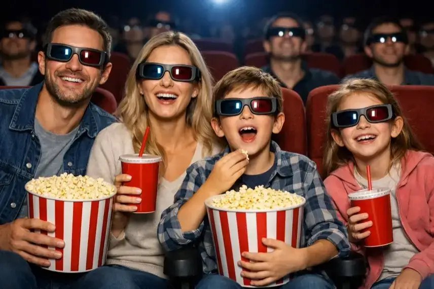 Weltraumszene mit Planeten, Sternen und stilisiertem Charakter als Symbol für Super Mario Galaxy Film und Nintendo Universum